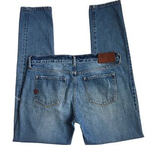 Jacob Davis Ronnie Boyfriend Distressed Selvedge Denim Jeans Reno Wash Size 32